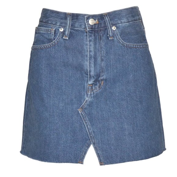 Madewell Rigid Denim A-Line Mini Shirt Size 26 (NWT) - Picture 1 of 8
